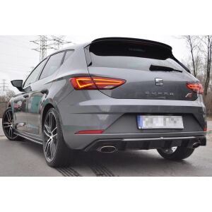 Maxton Design Heckdiffusor Ansatz V.1 / V1 für Seat Leon Cupra Mk3 FL Hatchback schwarz Hochglanz