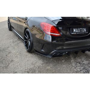 Maxton Design Heck Ansatz Flaps Diffusor für MERCEDES- BENZ C43 AMG W205 schwarz Hochglanz