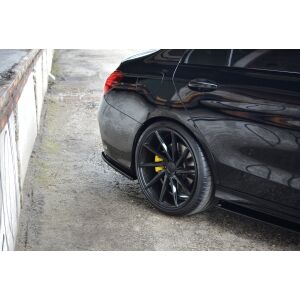 Maxton Design Heck Ansatz Flaps Diffusor für MERCEDES- BENZ C43 AMG W205 schwarz Hochglanz