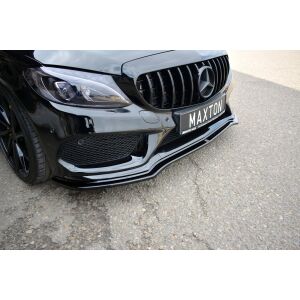 Maxton Design Front Ansatz V.1 / V1 für MERCEDES- BENZ C43 AMG W205 schwarz Hochglanz