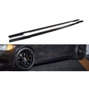 Maxton Design Seitenschweller Ansatz für BMW 1er E81/ E87 FACELIFT schwarz Hochglanz
