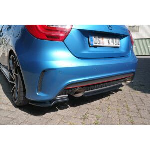 Maxton Design Mittlerer Heckdiffusor Ansatz für Mercedes W176 AMG-LINE vor Facelift schwarz Hochglanz