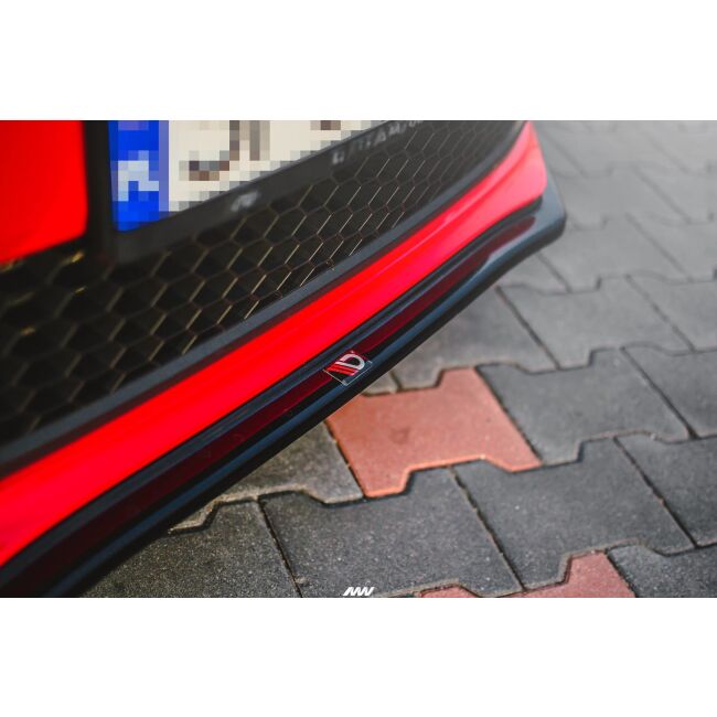 Maxton Design Front Ansatz V.2 / V2 für VOLKSWAGEN POLO MK5 GTI 6R vor Facelift schwarz Hochglanz