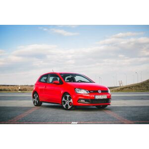 Maxton Design Front Ansatz V.2 / V2 für VOLKSWAGEN POLO MK5 GTI 6R vor Facelift schwarz Hochglanz