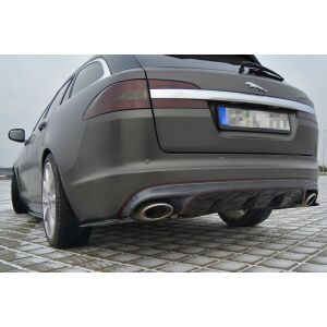 Maxton Design Heck Ansatz Flaps Diffusor für JAGUAR XF (X250) MK1 SPORTBRAKE S-PACK schwarz Hochglanz