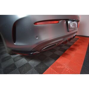 Maxton Design Heck Ansatz Flaps Diffusor für MERCEDES- BENZ C-KLASSE W205 COUPE AMG-LINE schwarz Hochglanz