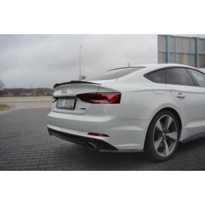 Maxton Design Spoiler CAP für Audi A5 S-Line F5 Sportback schwarz Hochglanz