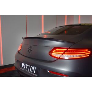 Maxton Design Spoiler CAP für MERCEDES- BENZ C-KLASSE W205 COUPE AMG-LINE schwarz Hochglanz