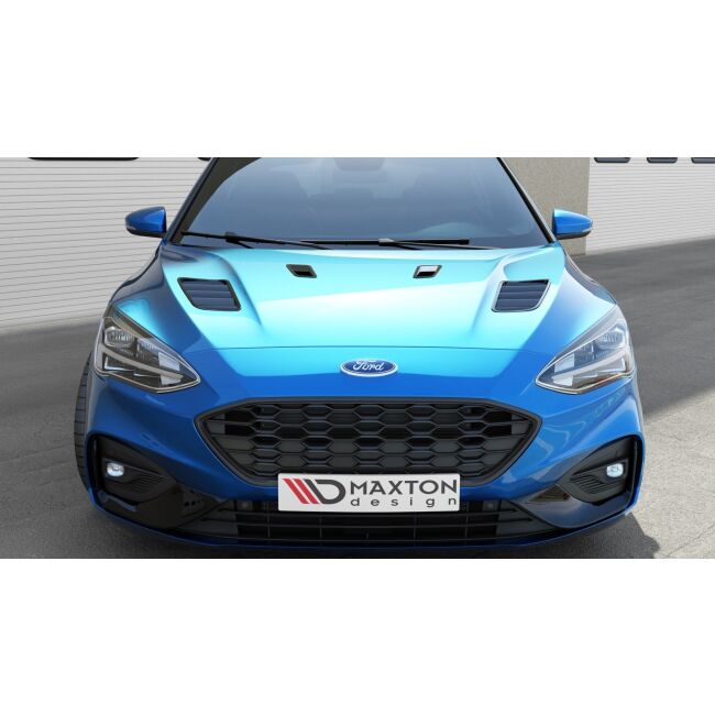 Maxton Design Motorhauben Luftschlitze Ford Focus ST-Line / ST Mk4 schwarz Hochglanz