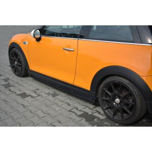 Maxton Design Seitenschweller Ansatz für MINI COOPER S MK3 vor Facelift 3-Türer (F56) schwarz Hochglanz