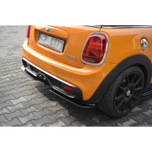 Maxton Design Mittlerer Heckdiffusor Ansatz für MINI COOPER S MK3 vor Facelift 3-Türer (F56) schwarz Hochglanz