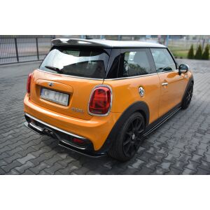 Maxton Design Mittlerer Heckdiffusor Ansatz für MINI COOPER S MK3 vor Facelift 3-Türer (F56) schwarz Hochglanz