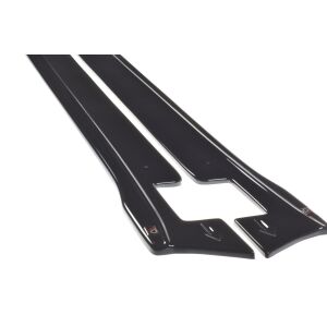 Maxton Design Seitenschweller Ansatz für V.2 / V2 für TESLA MODEL X schwarz Hochglanz