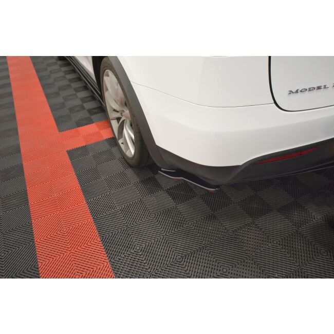 Maxton Design Heck Ansatz Flaps Diffusor V.2 / V2 für TESLA MODEL X  schwarz Hochglanz
