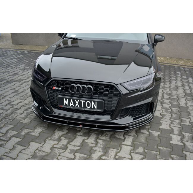 Maxton Design Front Ansatz V.1 / V1 für Audi RS3 8V FL Sportback schwarz Hochglanz