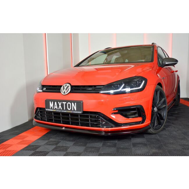 Maxton Design Front Ansatz V.6 / V6 für VW Golf 7 R / R-Line Facelift schwarz Hochglanz