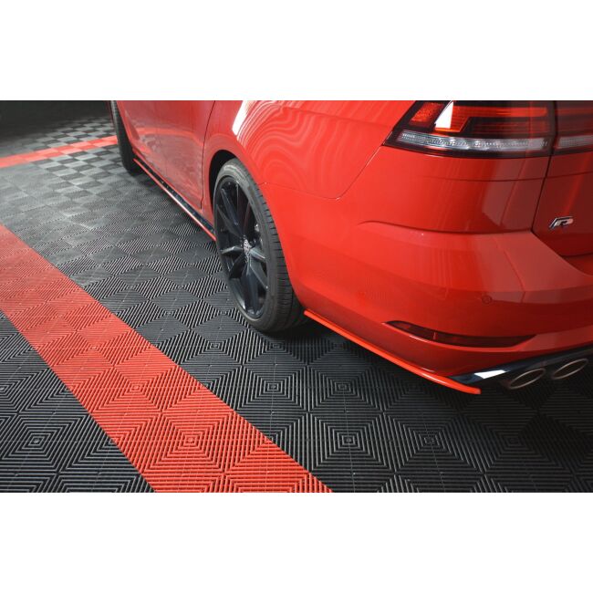 Maxton Design Heck Ansatz Flaps Diffusor V.2 / V2 für VW GOLF 7 R VARIANT FACELIFT  schwarz Hochglanz