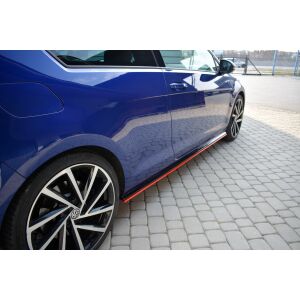 Maxton Design Seitenschweller Ansatz für V.2 / V2 für VW Golf 7 R / R-Line Facelift schwarz Hochglanz