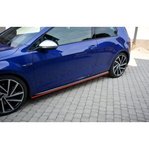 Maxton Design Seitenschweller Ansatz für V.2 / V2 für VW Golf 7 R / R-Line Facelift schwarz Hochglanz