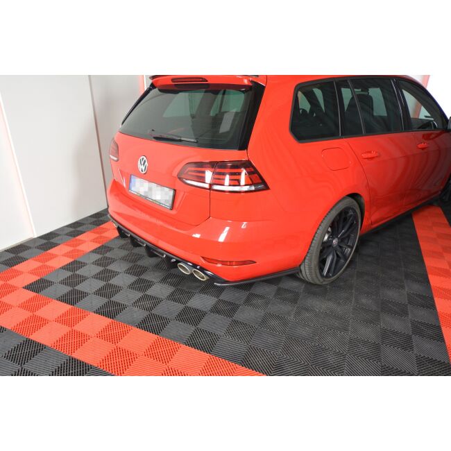 Maxton Design Heck Ansatz Flaps Diffusor V.1 / V1 für VW GOLF 7 R VARIANT FACELIFT  schwarz Hochglanz