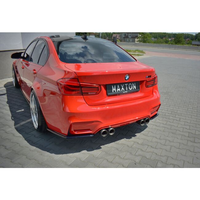 Maxton Design Heck Ansatz Flaps Diffusor V.1 / V1 für BMW M3 F80 schwarz Hochglanz