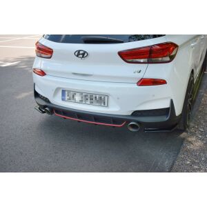 Maxton Design Heckdiffusor Ansatz für Hyundai I30 N Mk3 Hatchback schwarz Hochglanz