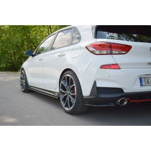 Maxton Design Seitenschweller Ansatz für V.1 / V1 für Hyundai I30 N Mk3 Hatchback / Fastback schwarz Hochglanz