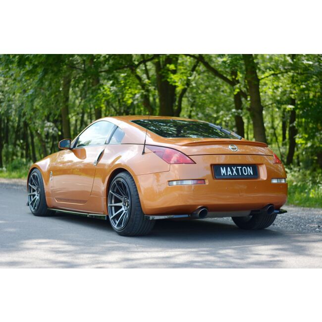 Maxton Design Heck Ansatz Flaps Diffusor für NISSAN 350Z schwarz Hochglanz