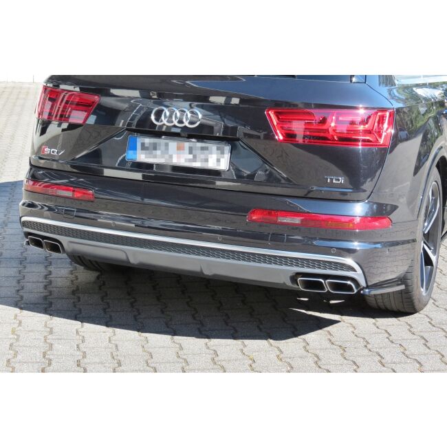 Maxton Design Heck Ansatz Flaps Diffusor für Audi SQ7 / Q7 S-Line Mk.2 schwarz Hochglanz