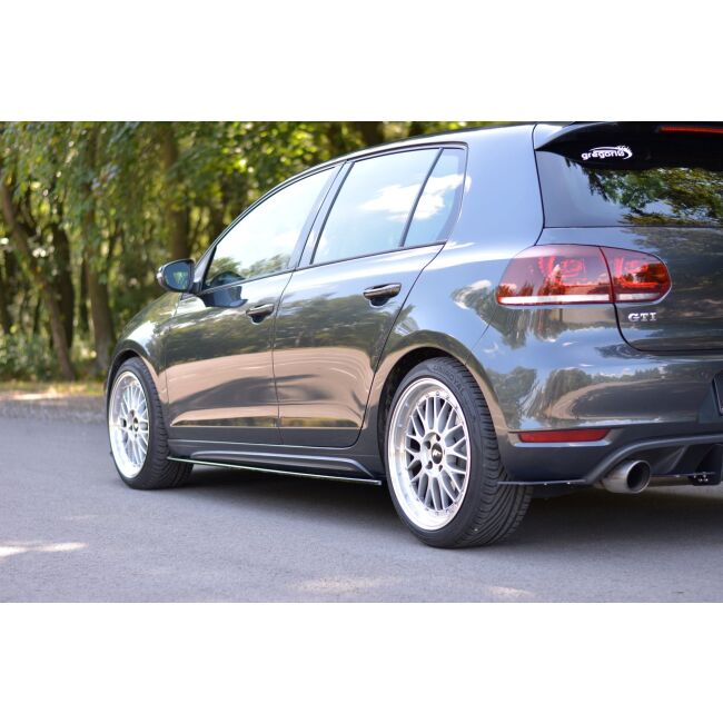 Maxton Design Seitenschweller Ansatz für VW GOLF 6 GTI/ GTD schwarz Hochglanz