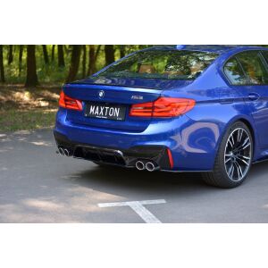 Maxton Design Heck Ansatz Flaps Diffusor für BMW M5 F90 schwarz Hochglanz