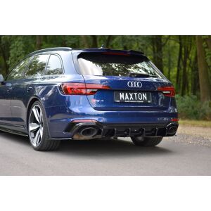 Maxton Design Heckdiffusor Ansatz für Audi RS4 B9 Avant schwarz Hochglanz