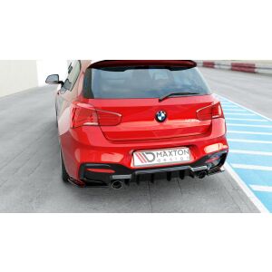 Maxton Design Heckdiffusor Ansatz für Bmw 1 F20/ F21 Facelift M-Power schwarz Hochglanz
