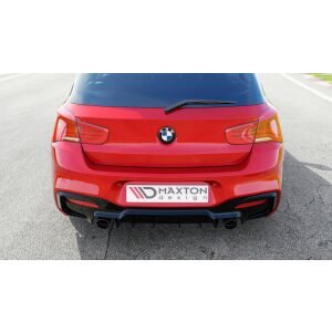 Maxton Design Heckdiffusor Ansatz für Bmw 1 F20/ F21 Facelift M-Power schwarz Hochglanz