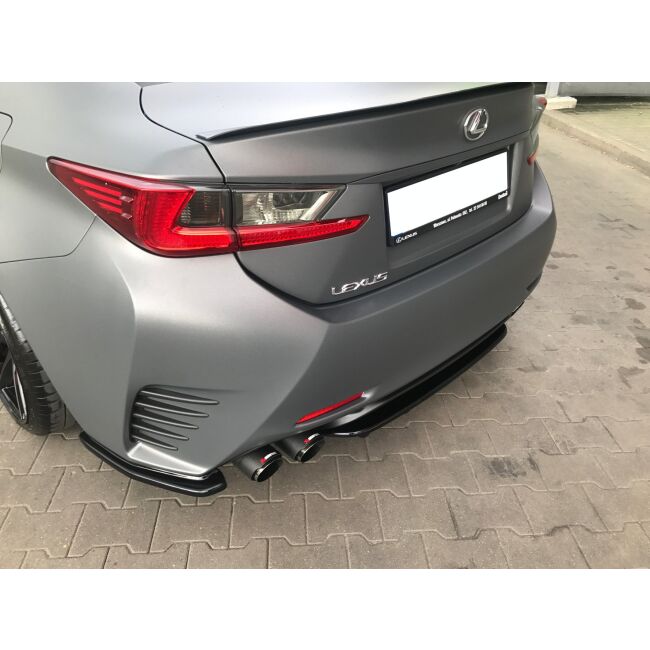 Maxton Design Heck Ansatz Flaps Diffusor für Lexus Rc  schwarz Hochglanz