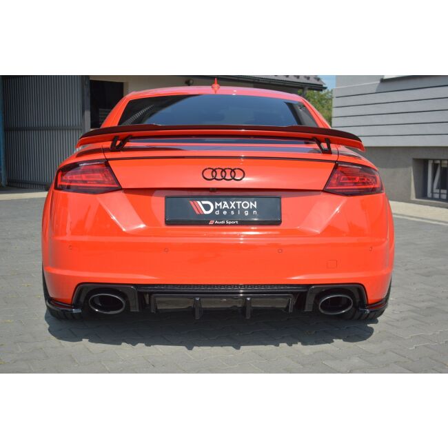 Maxton Design Heckdiffusor Ansatz für Audi TT RS 8S schwarz Hochglanz