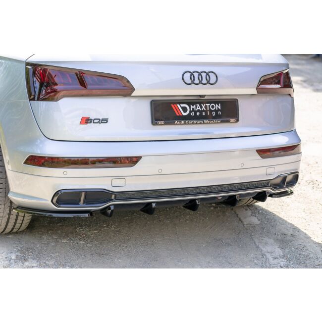 Maxton Design Heck Ansatz Flaps Diffusor für Audi SQ5/Q5 S-line MkII schwarz Hochglanz