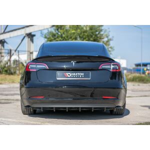 Maxton Design Heck Ansatz Flaps Diffusor für Tesla Model 3 schwarz Hochglanz