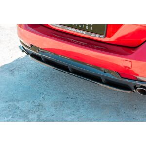 Maxton Design Mittlerer Heckdiffusor Ansatz für(ohne vertikale balken)  Peugeot 508 SW Mk2 schwarz Hochglanz