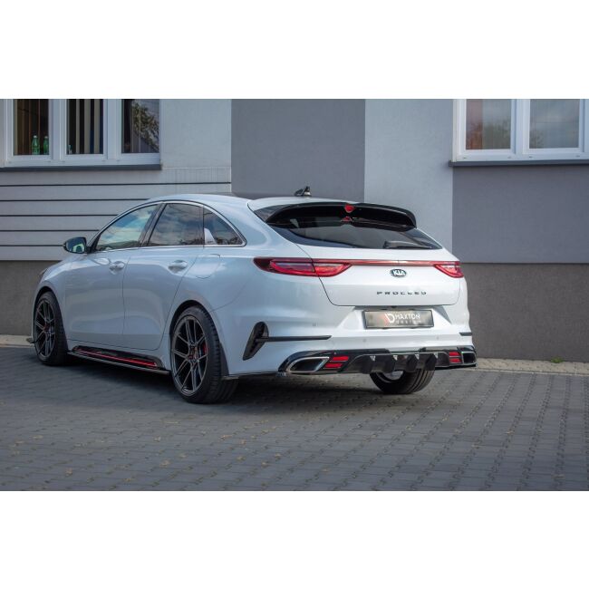 Maxton Design Heckdiffusor Ansatz für Kia ProCeed GT Mk 3 schwarz Hochglanz