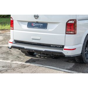 Maxton Design Heck Ansatz Flaps Diffusor für Volkswagen T6 schwarz Hochglanz