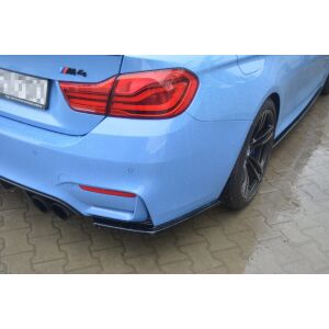 Maxton Design Heck Ansatz Flaps Diffusor für BMW M4 F82 schwarz Hochglanz