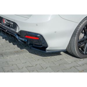 Maxton Design Heck Ansatz Flaps Diffusor für BMW 1er F20 Facelift M-power schwarz Hochglanz