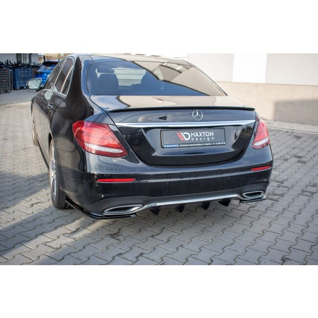 Maxton Design Heckdiffusor Ansatz für Mercedes-Benz E43 AMG / AMG-Line W213 schwarz Hochglanz