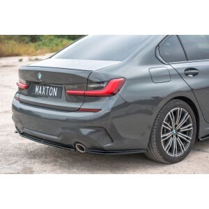 Maxton Design Heck Ansatz Flaps Diffusor für BMW 3er G20 M Paket schwarz Hochglanz
