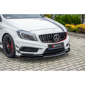 Maxton Design Front Ansatz für Mercedes A45 AMG W176 schwarz Hochglanz