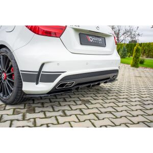 Maxton Design Heckdiffusor Ansatz für Mercedes A45 AMG W176 schwarz Hochglanz