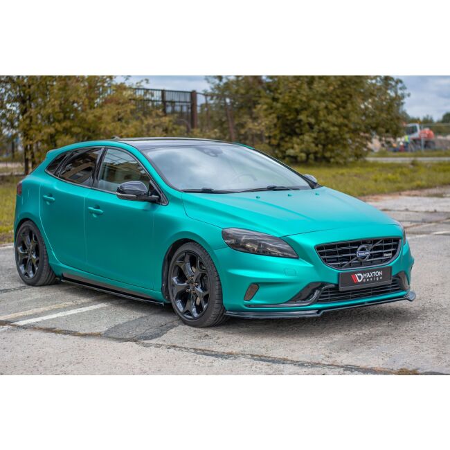 Maxton Design Front Ansatz für Volvo V40 R-design schwarz Hochglanz