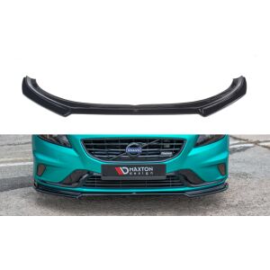 Maxton Design Front Ansatz für Volvo V40 R-design schwarz Hochglanz