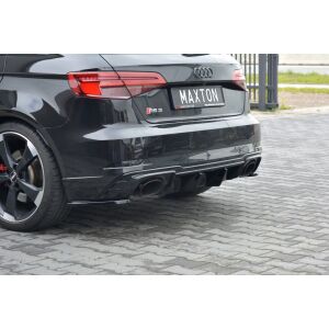 Maxton Design Heck Ansatz Flaps Diffusor für Audi RS3 8V FL Sportback schwarz Hochglanz